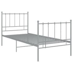 Vidaxl Posteljni okvir siv kovinski 90x200 cm