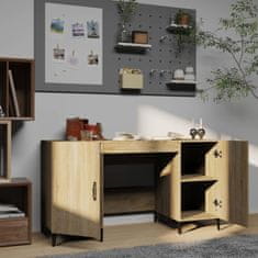 Vidaxl Pisalna miza sonoma hrast 140x50x75 cm konstruiran les