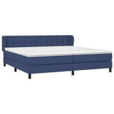 Vidaxl Box spring postelja z vzmetnico modra 200x200 cm blago