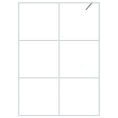 Vidaxl Pregrada za tuš bela 140x195 cm prozorno ESG steklo