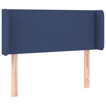 Vidaxl Vzglavje z ušesi modro 103x16x78/88 cm blago
