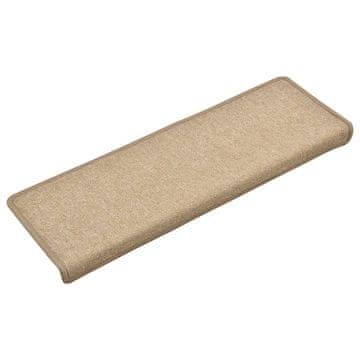Vidaxl Stopniščne preproge 15 kosov 65x21x4 cm taupe pravokotne