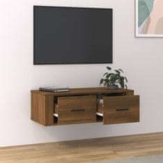 Vidaxl Viseča TV omarica rjav hrast 80x36x25 cm inženirski les