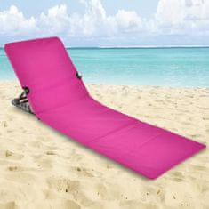 Vidaxl Zložljiva podloga za na plažo PVC roza
