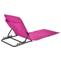 Vidaxl Zložljiva podloga za na plažo PVC roza