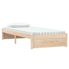 Vidaxl Posteljni okvir iz trdnega lesa 75x190 cm 2FT6
