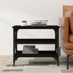 Vidaxl Stranska mizica črna 55x38x45 cm inženirski les