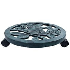 Vidaxl Vozički za rastline 6 kosov zeleni 38 cm plastika