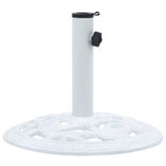 Vidaxl Stojalo za senčnik belo 9 kg 40 cm lito železo