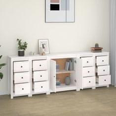Vidaxl Komoda bela 230x35x80 cm trdna borovina