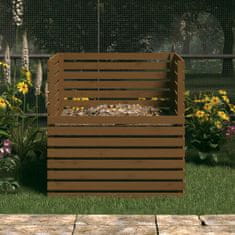 Greatstore Kompostnik medeno rjav 100x100x102 cm trdna borovina