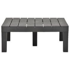 Vidaxl Vrtna miza antracitna 78x78x31 cm plastika