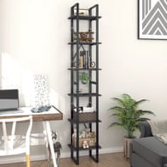 Vidaxl Knjižna omara 6-nadstropna siva 40x30x210 cm iverna plošča