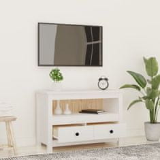 Vidaxl TV omarica bela 79x35x52 cm trdna borovina