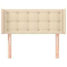 Vidaxl vidaXL Vzglavje postelje s krilci, kremne barve, 103x16x78/88 cm, blago