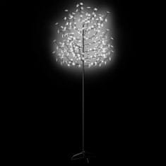 Vidaxl Božično drevesce z 220 LED lučkami beli češnjevi cvetovi 220 cm