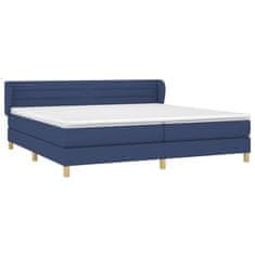 Vidaxl Box spring postelja z vzmetnico modra 200x200 cm blago