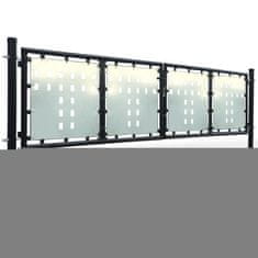 Vidaxl Črna Dvojna Vrata za Ograjo 300 x 150 cm