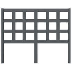Vidaxl Posteljno vzglavje sivo 125,5x4x100 cm trdna borovina