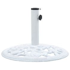 Vidaxl Stojalo za senčnik belo 12 kg 48 cm lito železo
