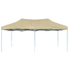 Vidaxl Zložljivi šotor pop-up 3x6 m kremno bele barve