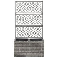 Vidaxl Visoka greda z oporno mrežo in 2 loncema 58x30x107 cm siva