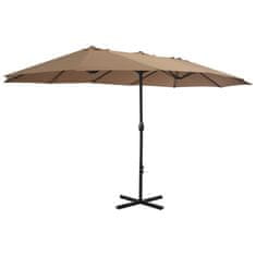 Vidaxl Zunanji senčnik z aluminijastim drogom 460x270 cm taupe
