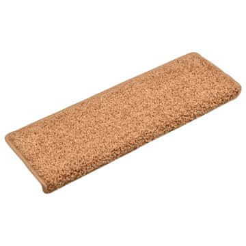 Vidaxl Stopniščne preproge 15 kosov 65x21x4 cm kremne pravokotne
