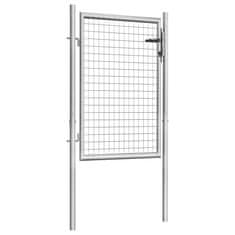 Vidaxl Vrtna vrata pocinkano jeklo 105x150 cm srebrna