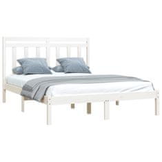 Vidaxl Posteljni okvir bel iz trdnega lesa 120x190 cm 4FT