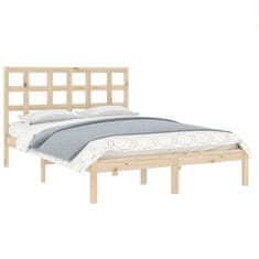Vidaxl Posteljni okvir iz trdnega lesa 140x190 cm