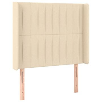 Vidaxl Vzglavje z ušesi krem 83x16x118/128 cm blago