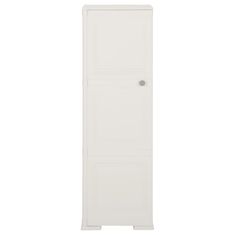 Vidaxl Plastična omarica 40x43x125 cm izgled lesa bela
