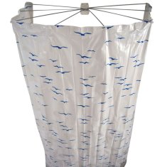 Vidaxl Zavesa za tuš Ombrella 200 cm modra