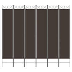 Vidaxl Paravan 6-delni rjav 240x220 cm blago