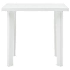 Vidaxl Vrtna miza bela 80x75x72 cm plastika