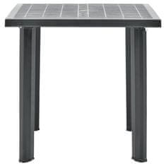 Vidaxl Vrtna miza antracitna 80x75x72 cm plastika