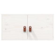 Vidaxl Stenska omarica bela 60x30x30 cm trdna borovina