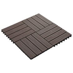 Vidaxl Talne plošče 11 kosov globok relief WPC 30x30 cm 1 m2 rjava
