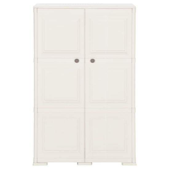 Vidaxl Plastična omarica 79x43x125 cm izgled lesa bela