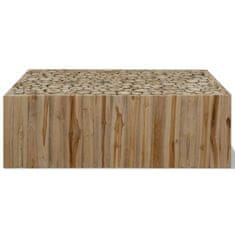 Vidaxl Klubska mizica iz prave tikovine 90x50x35 cm