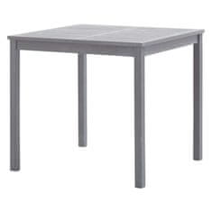 Vidaxl Vrtna miza siva 80x80x74 cm trden akacijev les