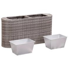 Vidaxl Visoka greda 80x25x40 cm poli ratan siva