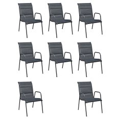 Greatstore Zunanja jedilna garnitura 9-delna jeklo črna