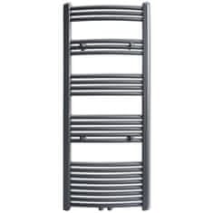 Vidaxl Kopalniški radiator z ukrivljenimi cevmi 600x1424 mm siv