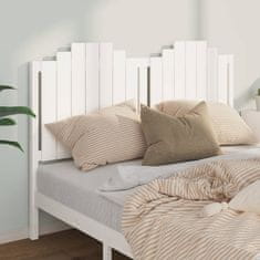 Vidaxl Posteljno vzglavje belo 156x4x110 cm trdna borovina