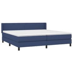 Vidaxl Box spring postelja z vzmetnico modra 200x200 cm blago