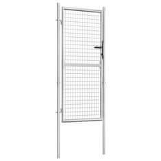 Vidaxl Vrtna vrata pocinkano jeklo 105x225 cm srebrna