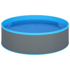 Vidaxl Bazen z lestvijo s 4 stopnicami 350x90 cm siv