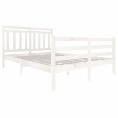 Vidaxl Posteljni okvir bel iz trdnega lesa 140x200 cm